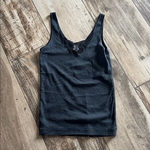 Y2K Erika Taylor 100% cotton and lace detail tank